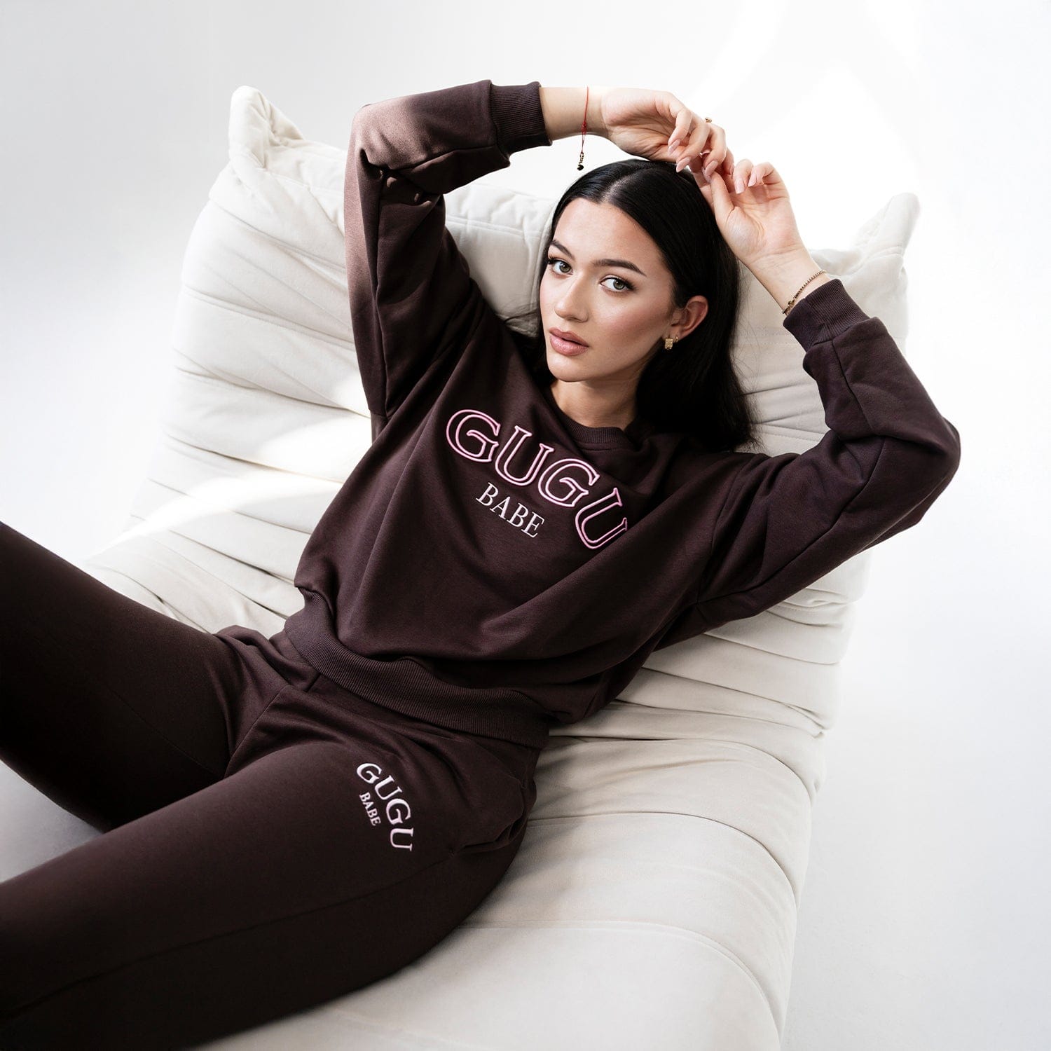 GUGU spodnie dresowe "GUGU BABE" brown